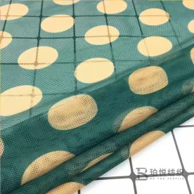 Custom design digital printing 95% polyester 5% spandex high elastic brick pattern mesh fabric