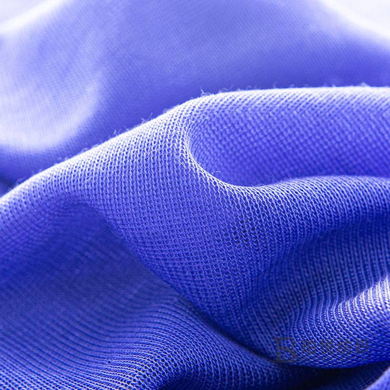 Blue Tencel 1x1 Rib Knit Fabric