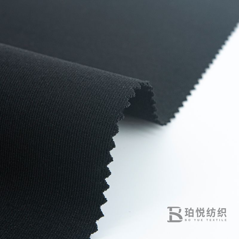Sorona Black 1*1 Rib Fabric